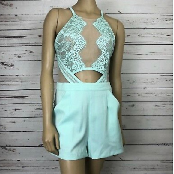 Black and Sheer Lace Romper - Picture 4 of 4